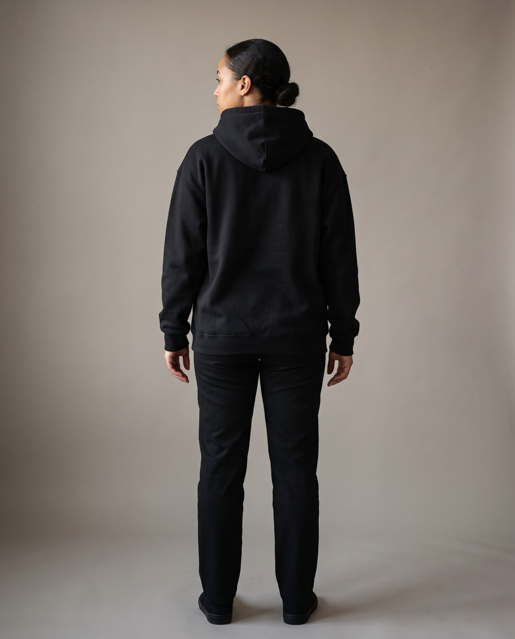 Earn Respect Hoodie plain black back view